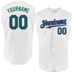 White Jersey Green-Purple Custom Baseball Sleeveless Kelly Authentic White Jersey Green-Purple Custom Baseball Sleeveless Kelly Authentic