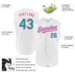 Teal-Pink Jersey White Custom Baseball Authentic Sleeveless Teal-Pink Jersey White Custom Baseball Authentic Sleeveless