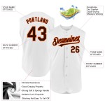 Baseball Brown-Orange Authentic Sleeveless White Jersey Custom Baseball Brown-Orange Authentic Sleeveless White Jersey Custom