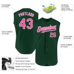 Jersey Green Custom Authentic Sleeveless Baseball Pink-White Jersey Green Custom Authentic Sleeveless Baseball Pink-White