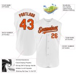 Baseball Custom Sleeveless Authentic Jersey White Orange-Black Baseball Custom Sleeveless Authentic Jersey White Orange-Black