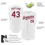 Authentic Jersey White Sleeveless Crimson-Gray Baseball Custom Authentic Jersey White Sleeveless Crimson-Gray Baseball Custom