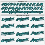White Baseball Black-Teal Custom Jersey Sleeveless Authentic White Baseball Black-Teal Custom Jersey Sleeveless Authentic