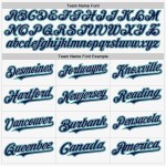 Custom Jersey White Sleeveless Gray-Teal Navy Baseball Authentic Custom Jersey White Sleeveless Gray-Teal Navy Baseball Authentic