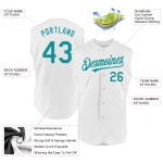 Teal White Baseball Sleeveless Authentic Custom Jersey Teal White Baseball Sleeveless Authentic Custom Jersey