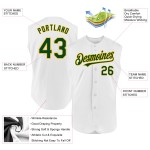Jersey Authentic Baseball White Sleeveless Custom Green-Gold Jersey Authentic Baseball White Sleeveless Custom Green-Gold