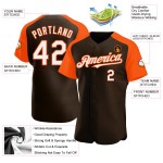 Authentic Baseball Raglan Custom Jersey White-Orange Sleeves Brown Authentic Baseball Raglan Custom Jersey White-Orange Sleeves Brown