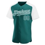 Raglan White Custom Jersey Sleeves Teal Authentic Baseball Raglan White Custom Jersey Sleeves Teal Authentic Baseball
