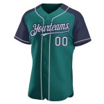 Raglan Sleeves Jersey Gray-Navy Authentic Custom Teal Baseball Raglan Sleeves Jersey Gray-Navy Authentic Custom Teal Baseball