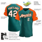 Sleeves Authentic Baseball Teal Raglan Custom Jersey White-Orange Sleeves Authentic Baseball Teal Raglan Custom Jersey White-Orange