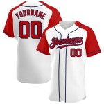 Baseball Custom Authentic Jersey Raglan Red-Navy White Sleeves Baseball Custom Authentic Jersey Raglan Red-Navy White Sleeves